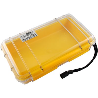 Micro case 1060 žltý s priehľadným vekom prázdny