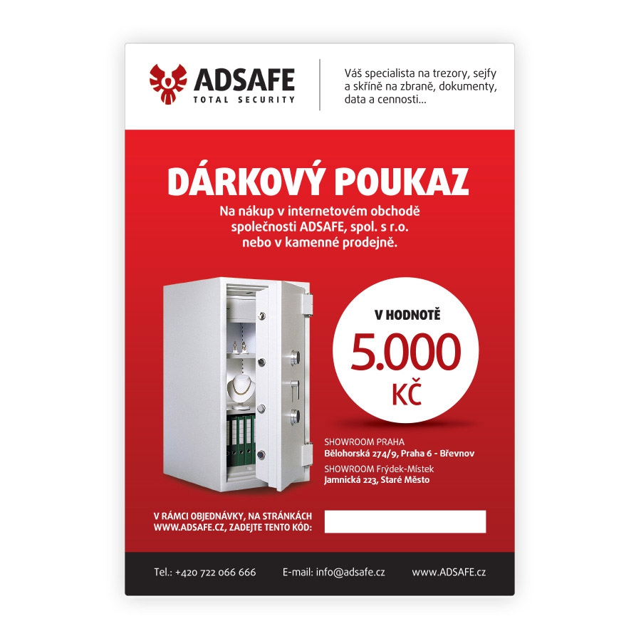 AdSafe Darčekový poukaz v hodnote 5000Kč