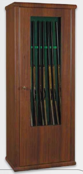 Luxusní prosklená skříň na deset zbraní Scrigno, wood line